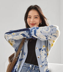 Van Gogh Starry Night Knitted Cardigan sweater