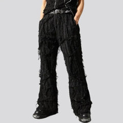 Distressed black jeans for men