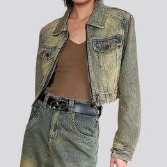 Short y2k denim jacket for women