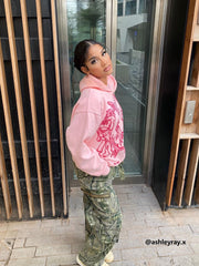 Cartoon Line Character Print Hoodie