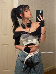 Star Patchwork Denim Shorts