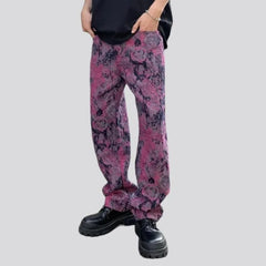 Color-ornament jeans for men