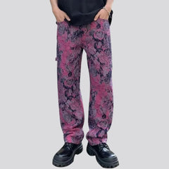 Color-ornament jeans for men