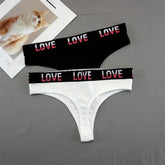 2PCS Gradual LOVE Cotton Thong