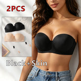 2PCS Women Strapless Underwire Padded Bra