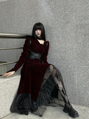 Red Velvet Gothic Style Dress