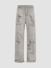 Retro Hand Painted Graffiti Jeans