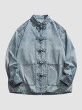 Retro Chinese Button Denim Jacket