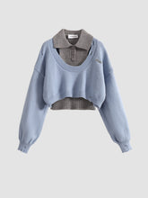 Retro College Two-Pieces Woolen Sweater + Skirt