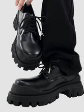 Thick Soled Men Cleanfit Retro Leather Shoes