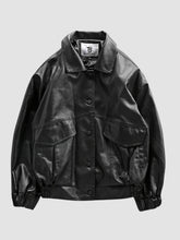 Retro Loose Motorcycle Suit Embroidered Leather Jacket