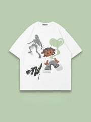 Skull Cartoon Print Tee