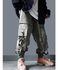 "Mechanical style" Multi-Pocket Cargo Pants