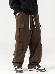 Retro Textured Sand-Washed Cargo Pants