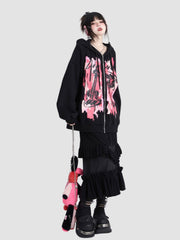 Black Corduroy Mid Length Skirt