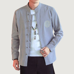 Kezumi Long Sleeve Shirt Gray Purple