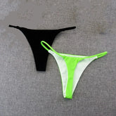 2pcs Slim Waistband Sexy Double Layer Cotton Thong