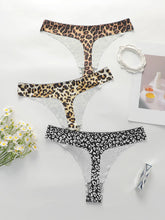 3 Pack Women Leopard Print Thongs