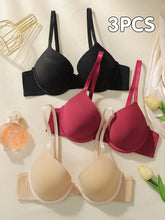 3-Pack Women's Solid Color Underwire Bras