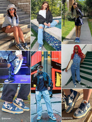 StarryGlide Stars Casual All-Match Denim Skate Shoes