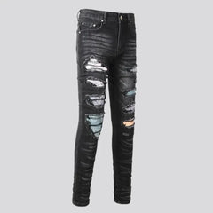 Grunge black jeans for men