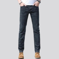 Thin men's high-waist jeans