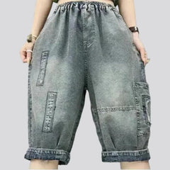 Grey-cast jean shorts for women