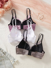 3PCS Women Floral Lace Bra