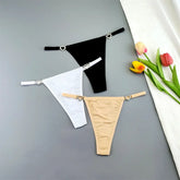 3Pcs/Pack Rhinestone Ring Sexy T Back String Women G String Bikini Briefs Ice Silk Panties