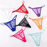 3Pcs Slim-strap Solid Dot Thong