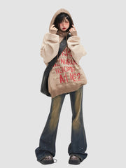 Retro Distressed Low Waist Slim Jeans