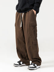 Retro Textured Sand-Washed Cargo Pants