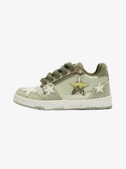 Starry Glide Breathable Green Tea Retro Star Sneakers
