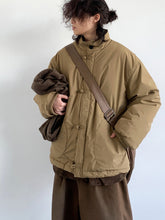 Retro Khaki Buckle Loose Cotton Coat