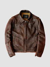Retro Stone-Washed Leather Jacket