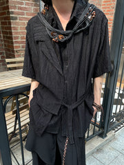 Short Sleeved Splicing Straps Jacket