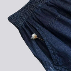 High-waist ripped denim pants for women