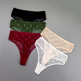 3pcs Transparent Embroidery Mesh Thong