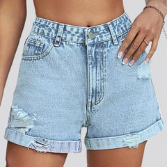 Straight jeans shorts for women