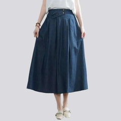 High-waist classic jeans skirt for ladies