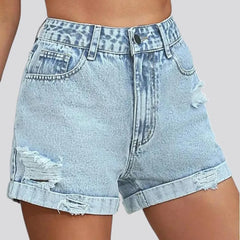 Straight jeans shorts for women