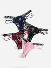 4PCS Women Sexy Lace Thong