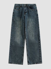Retro Washed Jeans Denim Pants