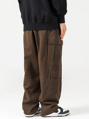 Retro Textured Sand-Washed Cargo Pants