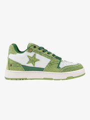 Starry Glide Patchwork Avocado Green Star Skate Shoes