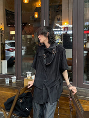 Short Sleeved Splicing Straps Jacket