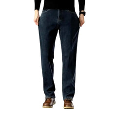 Stretchable casual dark men's jeans
