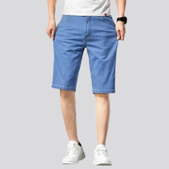Knee-length men's jean shorts