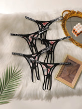 5-piece set of women's sexy embroidered flower Underwear