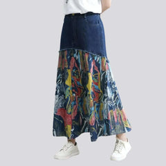 Dark wash y2k jean skirt for ladies